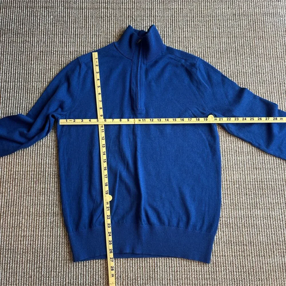 Banana Republic Cotton Cashmere Quarter Zip Sweater — Size L 💙